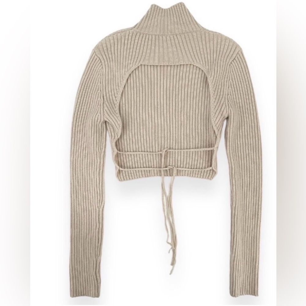 Danielle Guizio cropped open back ribbed sweater - Picture 5 of 5